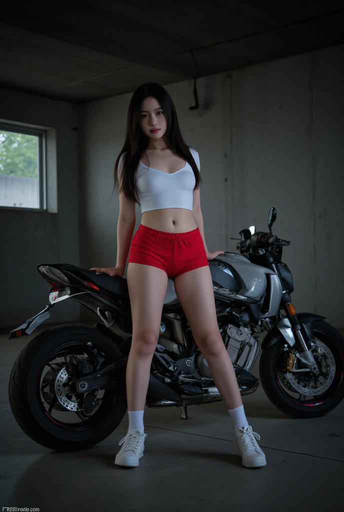 Photograph of a 20-year-old woman, Cara perfecta, Obien maestra, bien, ropa interior, negro_bien, chaqueta, negro_biengas