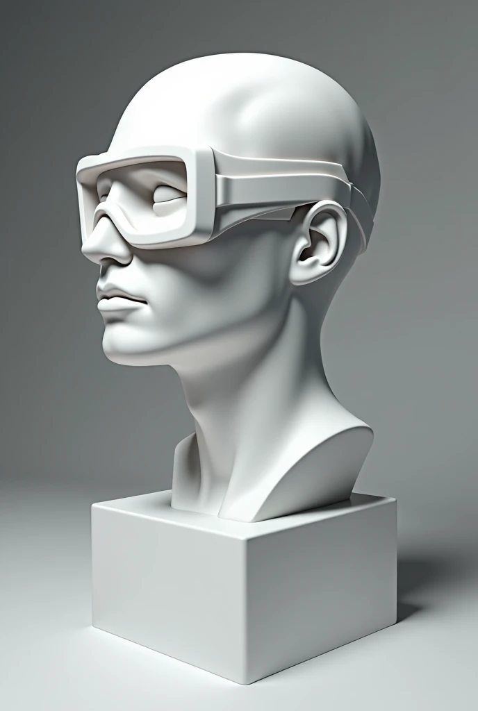 Greek statue with virtual reality glasses