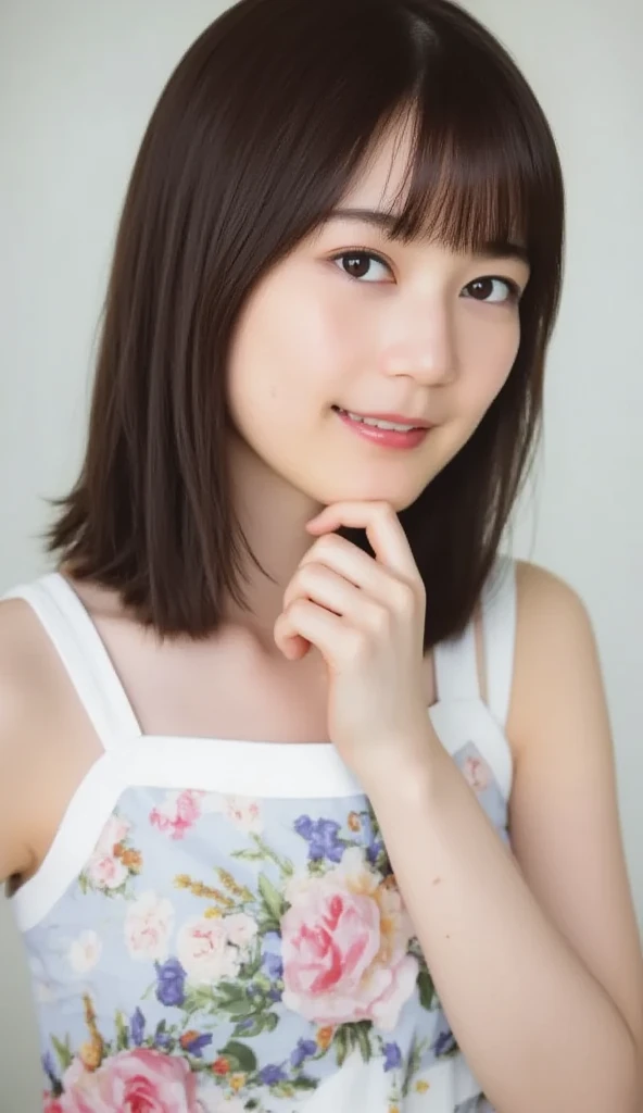 Nsfw, Original face, ((Original eyes shape)) , ((Small breasts)) , flat chest adult woman,  erotic position, Point of view, nude, best quality, photo realistic portrait ,fair skin