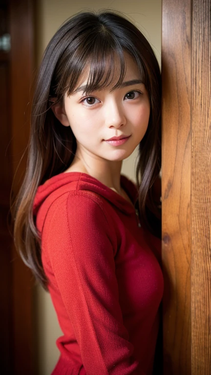 An ultra-high picture quality、Perfect Photo、14 year old beautiful girl、Japan beautiful girl、hi-school girl、light skinned、slender、Black Haired Beautiful Girl、cute little、Beautuful Women、(tiny chest)、breathe into your hands、((Nokezoru))、Winter clothes、Wear a red sweater、muffler、Knitted gloves、No bangs、Knitted Cap、((rampage))、((It hurts a lot))、(hate)、(Painful)、(resist)、(half-opened mouth)、(Resist fiercely)、terrifying、sports hair、Straight hair、glares、semi long hair、(Teary-eyed)、Bedrooms、