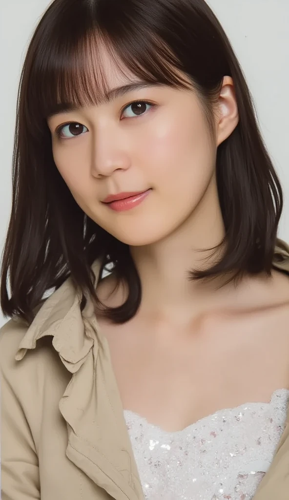 RAW Photos, (Highest quality, 8k, 32K, masterpiece, Ultra-high resolution:1.2), Ultra-high resolution, (Cute Korean Teen ), Beautiful attention to detail, Long brown hair, bangs, (Wearing a magenta tank top), Large Breasts, Cleavage, Portraiture, (Crowded city street on a sunny day:1.2), (Detailed Background:1.5)