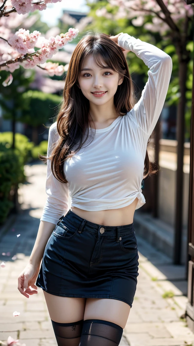 ((The most beautiful woman in the world:1.5))(Costumes that change every time)((Never take off your underwear:1.4))((best qualtiy, 8K, tmasterpiece:1.3)), sharp:1.2, Perfect figure beautiful woman:1.4, Slim abs:1.2, ((Beautiful hairstyles, huge udder:1.2)), (Costumes that change every time:1.5),(In the street:1.5),(((Pull up your skirt, With their own hands.:1.5))),Highly detailed facial and skin texture,A detailed eye,二重まぶた,A sideways glance at the camera,(((Change the color of underwear in one image))),((A sweet smile:1.4)),((The woman in the back is wearing a skirt:1.4))