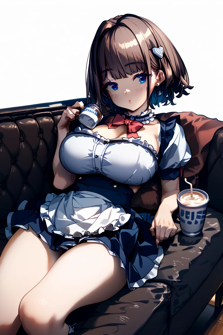 (((masterpiece, Highest quality, High resolution, 超High resolution, Perfect Pixel, Depth of written boundary, 4K, RTTX 10.0))), Beautiful Anime Woman, Beautiful art style, Anime characters, ((Smooth texture, Realistic texture, Anime CG Style)), Exact finger count、Exact number of legs、(Exact number of arms:1.0, Exact number of hands:1.0), (Perfect hands, Perfect Anatomy), Cinematic, Realistic, Extremely detailed CG, Daytime lighting, Perfect lighting, Best Shadow, The best natural light, whole body, Perfect body, バランのとれたPerfect body, Perfectly balanced style, Slender body, ((Long Hair, bangs, Reddish brown hair, Stylish bob cut)), ((A woman straddling a man in a suit lying on his back on the floor:1.8)), (Inserting into vagine wearing panties, Sewgirl poson with panties on:1.5), Accule body with complete limbs, (pussy juice:1.6), ((Bow tie d neck:1.3), (Sexy and cute white underwear:1.3(Stylish shiny white satin panties, Side-tie panties, Panties win white center andecoratioe sides:1.3), (Thin panties with red ribbon:1.3), (White micro lace satin bra bra with lace trim, Thin bra with red ribbon:1.3), (garter belt, Knee socks:1.3):1.3), (beautiful and very large breasts:1), (Embarrassed expression:1.4), blush, (sexual pleasurssion:1.5), (Facial expressions holding back pee:1Look up, Half-close your eyes:1.6), (Stylish bar, Stylish cafe, Affair at the cafe, Sexual services at cafes:1.5), naked, In underwear, Waitress in underwear, (Fmaid-like headband:1.2), whole Angle from diagonally behind