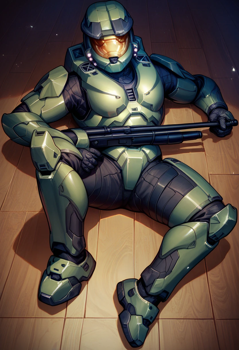 Master chief, extremely aroused, erect penis, naked, wearing gloves, large penis, detailed, masturbating, ((((((ejaculating large amounts of semen)))))), ((((cumming)))), (stroking penis), ((orgasm)),