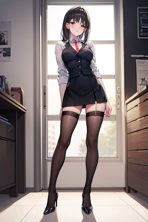 ((Masterpiece)),((Best quality)),Ultra-detailed,illustratio,Explicit,Beautiful body,Beautiful nose,Beautiful character design,Perfect eyes,Perfect face,the wallpaper,超高分辨率,4K,Photography,(Beautiful,Large breasts:1.5),(Beautiful face:1.2),Beautiful legs,Perfect legs,NSFW,full bodyesbian,Shiny skin,Turin Sukumi, 1girll, underwear, Panties, Breasts, Skirt, Red panties, Solo, Green eyes, shirt, Braid, Long hair, Purple hair, White shirt, Clothes lift, Skirt lift, Black skirt, Blush, Single braid, lifted by self, Collared shirt, braidedponytail, bangs, cleavage, Long sleeves, Closed mouth, view the viewer, Thighs, Miniskirt, Dress shirt, standing, side locks, Cowboy shot, Indoors, scowling, From below, pencil skirts, Carmelto, pantyshot