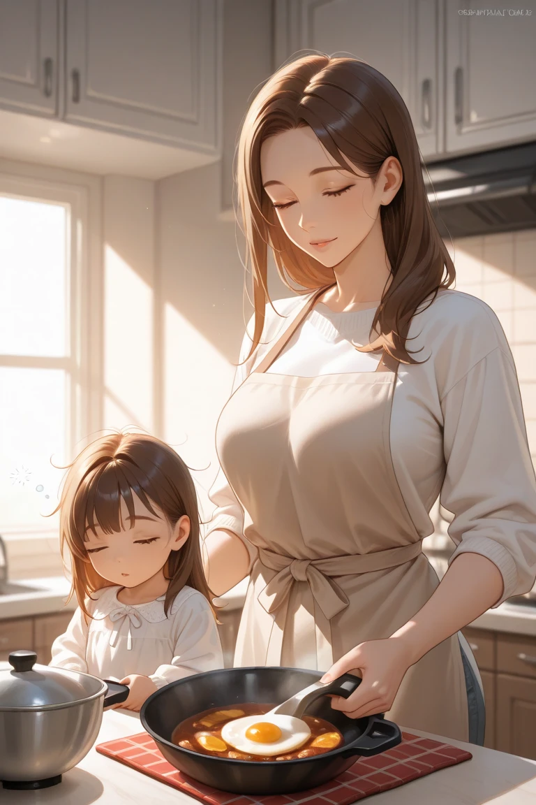 detailed illustration (side view),dynamic angle,ultra-detailed, detailed eyes, detailed face,
1girl, night , nightime, stars, 1950 wife, button up blouse and long skirt, anime half closed eyes, closed eyes, knowing smile, mischievous smile, standing in kitchen, domestic goddess, black hair, huge breasts, wholesome yet sexy, motherly, nurturing, MILF