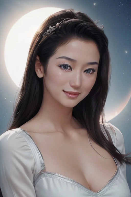 a naked Japanese girl in a watercolor painting, mystic moonlight, long black hair, detailed face, detailed skin, detailed anatomy, gently smile, bamboo field background, glowing moonlight, moody lighting, soft colors, vibrant colors, detailed textures, masterpiece, photorealistic, 8k, high resolution