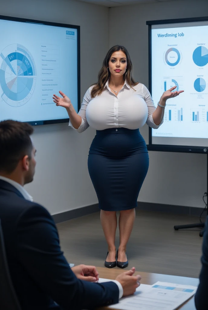 8k,4k,Realistic style and real wrestler bodybuilder busty 40yo mature women, she is Blonde with short hair, she has an hourglass figure, she has a surreal, hentai-like physique, with exaggerated curves that showcase large buttocks and voluminous breasts and she is very slim photorealiste,
On the poster, she appears in a scientist's outfit, wearing a crisp white blouse that symbolizes professionalism and rigor. Her hair is pulled back in a neat ponytail, giving her a serious yet approachable air.
She stands next to a large informative poster, featuring detailed Male genitalia and the mechanism of male genital erection and its production. Colorful graphics and clear diagrams show the different stages of spermatogenesis, making the subject understandable to all.
Her expression is engaging, and she points with a pen or laser pointer to key elements of the poster, while explaining the processes in a concise and educational way. The text is written in simple language, designed to inform and capture the audience's attention.
The poster's background is bright and attractive, with eye-catching graphic elements that underline the importance of the theme. The overall composition conveys an image that is both instructive and captivating, while at the same time emphasizing its expertise as a scientist.