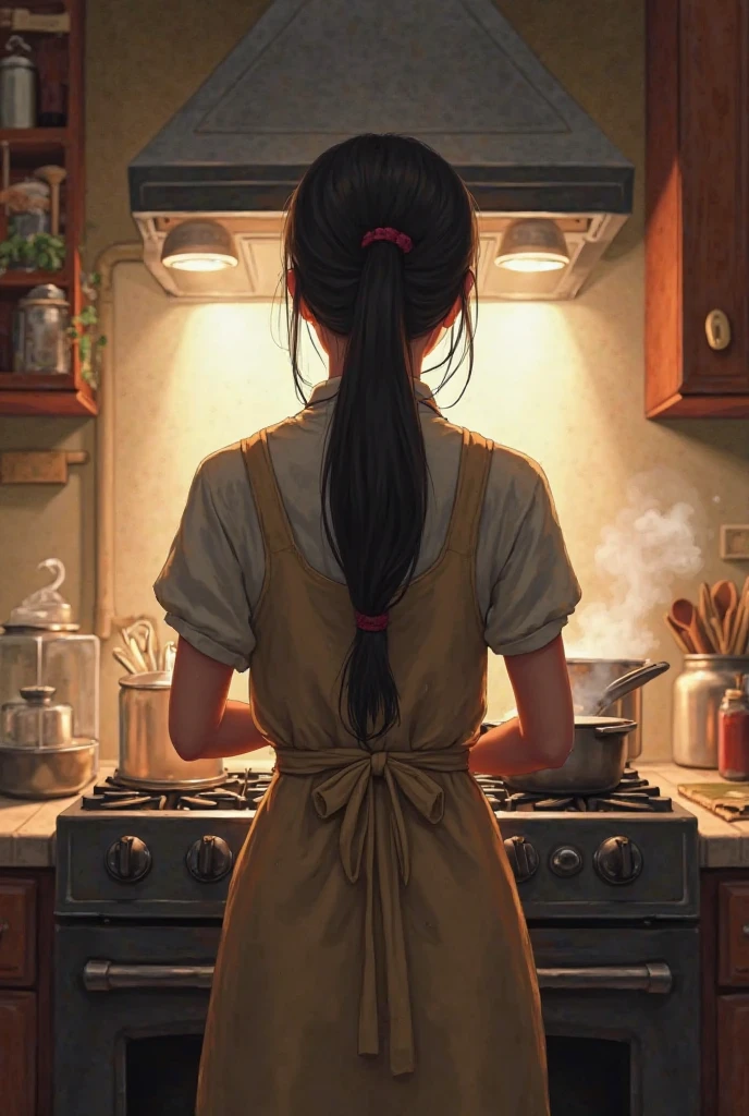 There is a woman who is bending down to put something in the oven, a hyper-realistic painting inspired by Daryush Shokof, instagramart, concrete art, old man doing hard work, amazing craftsmanship, made of cement, made of cement and concrete, incredible masterpiece, instagram storyart, the bottom is on fire, bodybuilding blacksmith, low quality video