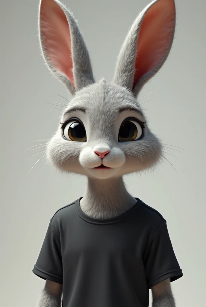 Make a male human anthro rabbit, by black, looking young, Grey - SeaArt AI