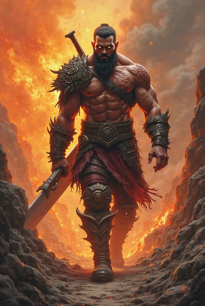 Escanor's ax full of blood