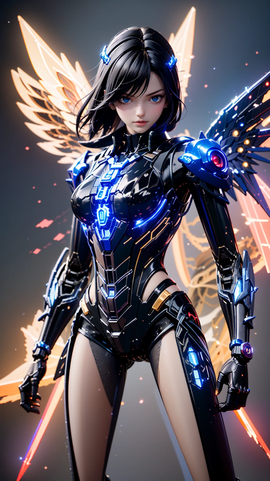 hd masterpiece, one standing women looking at camera, detailed face, mid shot, colourful, clouds, Translucent ethereal mechanical girl，Futuristic girl，Mechanical joints，futuristic urban background，ModelShoot style, (Extremely detailed CG unified 8K wallpapers), The beauty of abstract stylization,，surrealism, 8K, Super detail, Best quality, Award-Awarded, Anatomically correct, 16k, Super detail