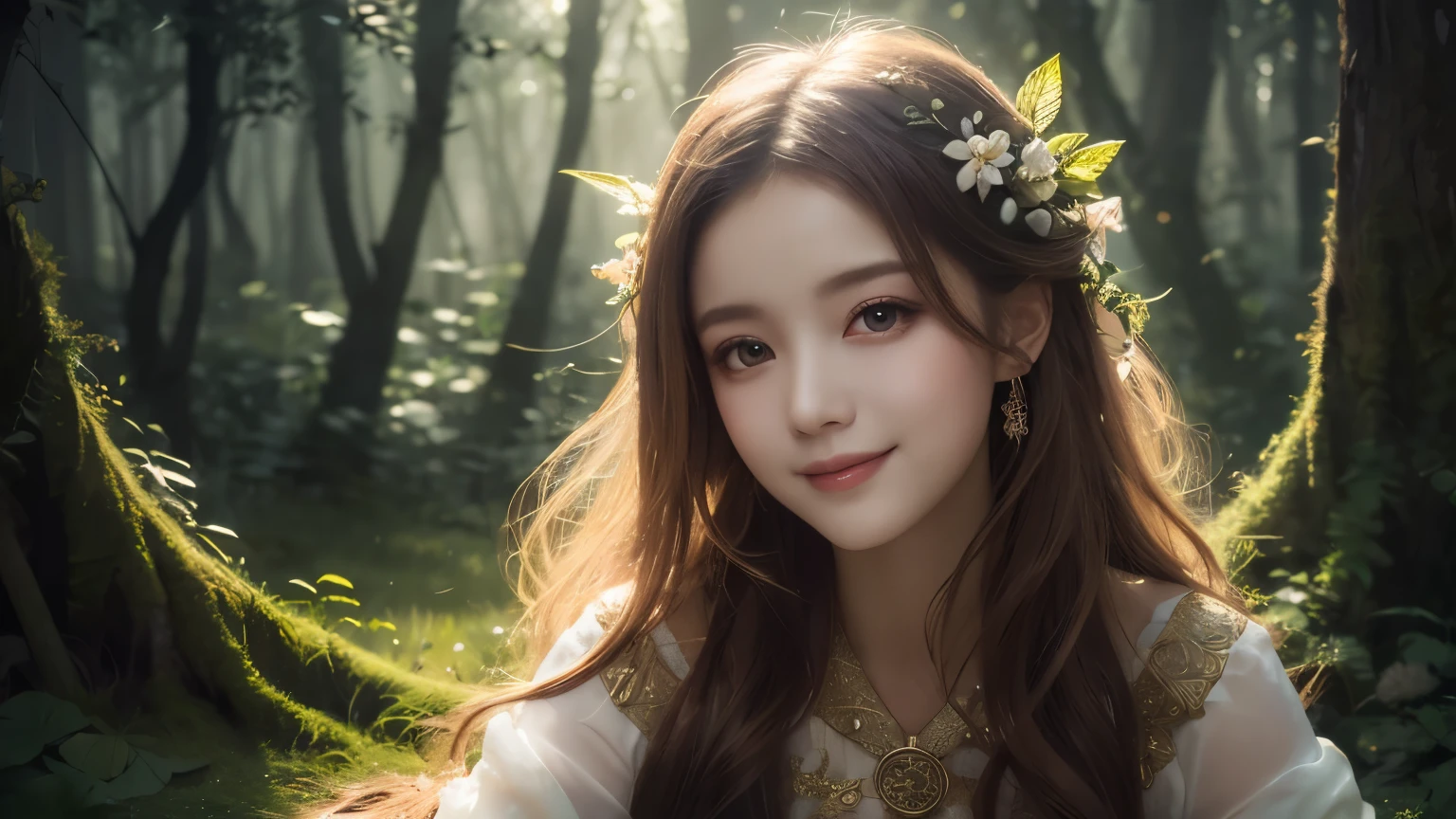 best quality, masterpiece, fantasy forest, fairies, finely detailed facial features, flora, fauna,