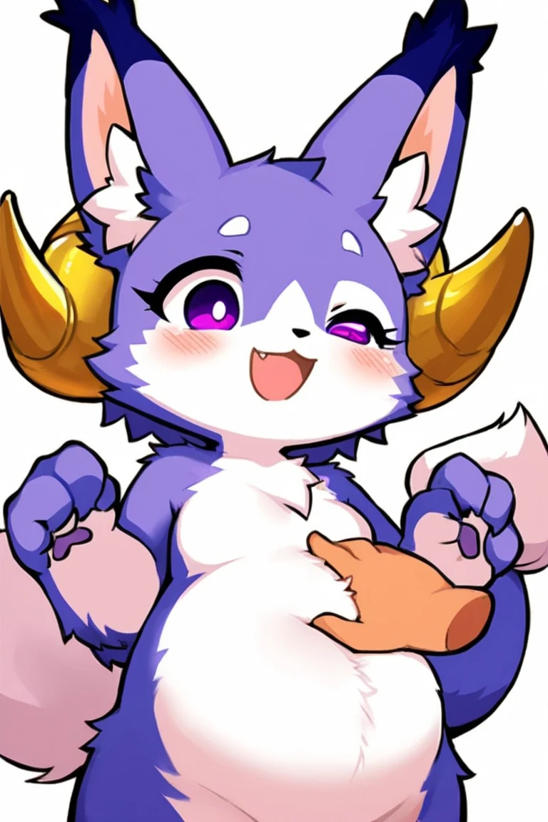 score_9,score_8_up,score_7_up,score_6_up,score_5_up,score_4_up, lynx, purple fur, purple eyes, anthro, blue hair, purple hair, eyeliner, eyelashes, black eyeshadow, furry art, tuft on cheeks, tuft on shoulders, male focus, femboy , cute fangs, kemono, shota, fluffy neck, icon portrait, showing teeth, (by Dr.kiyo), 3d, blender software, nipples, avatar icon, no hands, long hair, hair color gradient, hair multiple colors, peace sign, excessive fluff, fluffy, navel, collar, open mouth, penis focus,