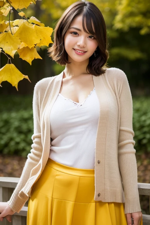 Realistic, solo, beautiful Japan woman, light refreshing blouse and skirt, natural figure, sweet smile, rough hairstyle not set, sensual expression, soft sunlight in the morning, empty morning park, in the shade of trees, ((seductive pose)), (open libido)))), professional photographer, shallow depth of field,