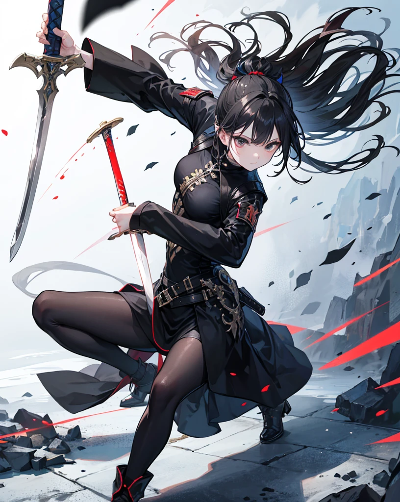 Girl with beaded eyes, angry face, head slightly to the side, bright scarlet eyes highlighted, large black scarf covering her mouth like a mask, large black sweatshirt open, short white blouse, fishnet stockings, Katana on the back, flying bats around you, dark alley, (ultra-realistic), {extremely detailed 8k CG unit wallpaper}, expansive landscape photography, (a low view that prioritizes the character and the sky above, wide open field view), (low angle photo), (high light: 1.5), (low light: 1.2), (warm light source: 1.2), complex details, (iridescent colors: 2.0), (bright lighting), (atmospheric lighting), dreamy, badass, post-apocalyptic