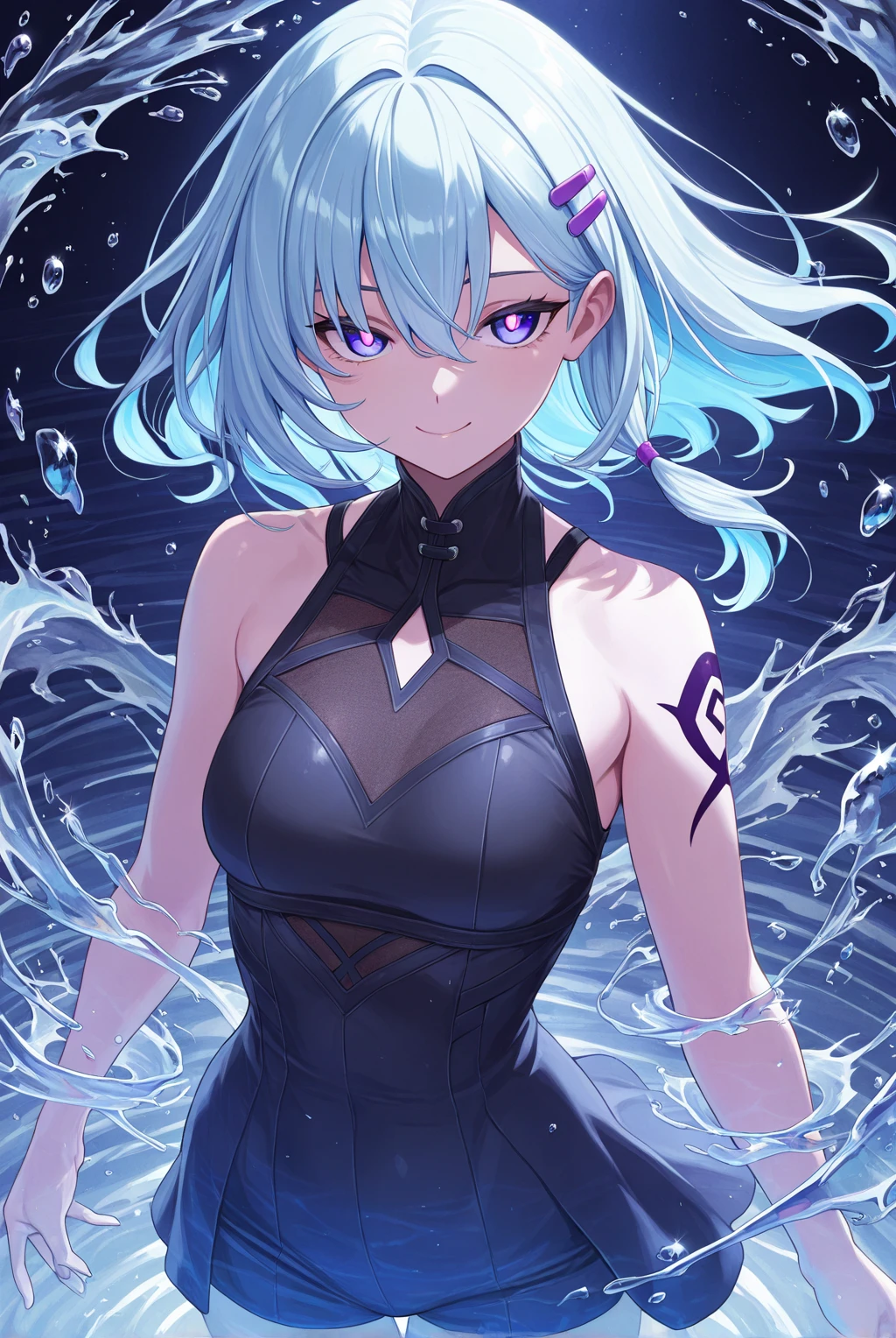 A humanoid boy with a cracked cyan face and red eyes, in the style of twisted branches, vray tracing, made of insects, burning/ charred, technological design, supernatural creatures, realistic human figures, subsurface fireflies, burning blue cotton hair , reflection, cloudy sky, {{(masterpiece),(extremely detailed CG unity 8k wallpaper),(side boobetter quality,solo,cinematic lighting,detailed background,beautiful detailed eyes,bright pupils,(an extremely delicate and beautiful),(beautiful and detailed eye description),ultra-detailed,masterpiece,}}, detailed eyes, beautiful eyes, realistic eyes, beautiful eyes, perfect eyes, back view, (Anamorphic rays, rain),  glow, depth of field --auto