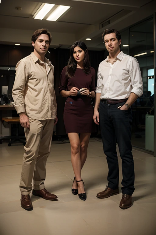 a young man with brown hair and a successful expression working in the office with his coworkers, beautiful detailed eyes, beautiful detailed lips, extremely detailed eyes and face, long eyelashes, formal business attire, working on office computer, office setting with desk and chairs, warm lighting, photorealistic, 8k, cinematic, highres, masterpiece, ultra-detailed, realistic consumiendo pasta en un restaurante