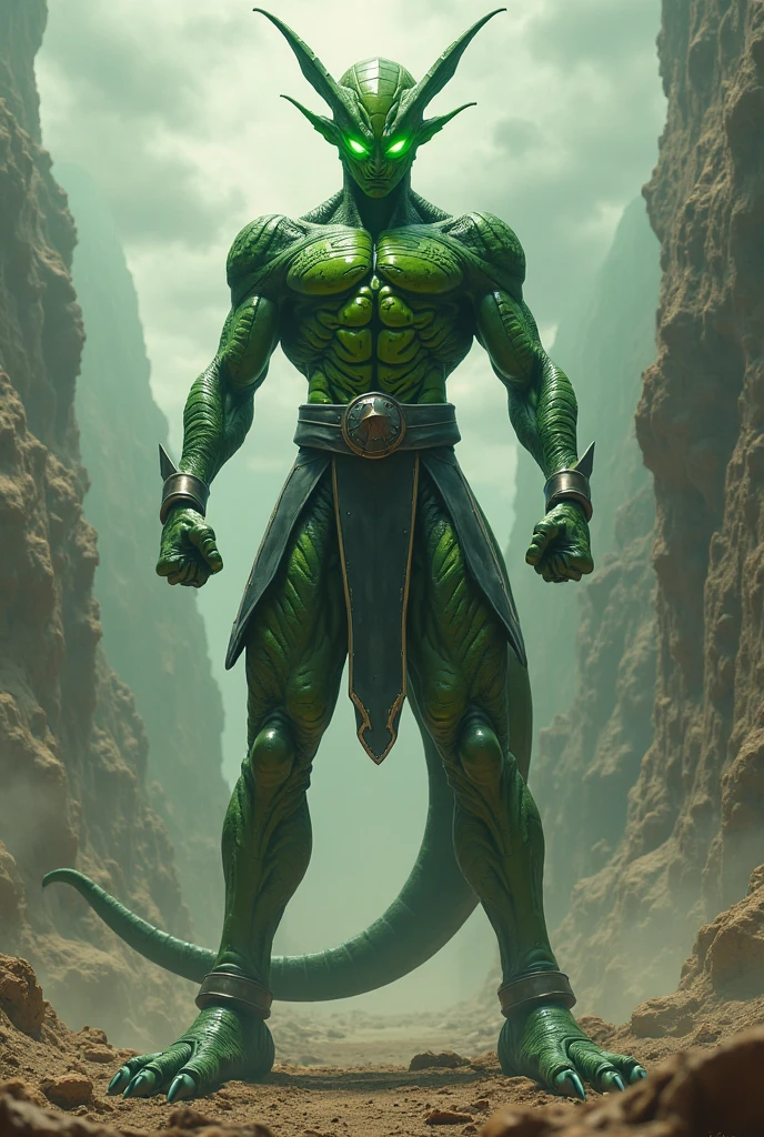 actor ((Bill Skarsgard)) as a ninja warrior Reptile, Mortal Kombat, green and black outfit, reptilian appearance, acid spit, Intricate, High Detail, Sharp focus, dramatic, photorealistic painting art by greg rutkowski