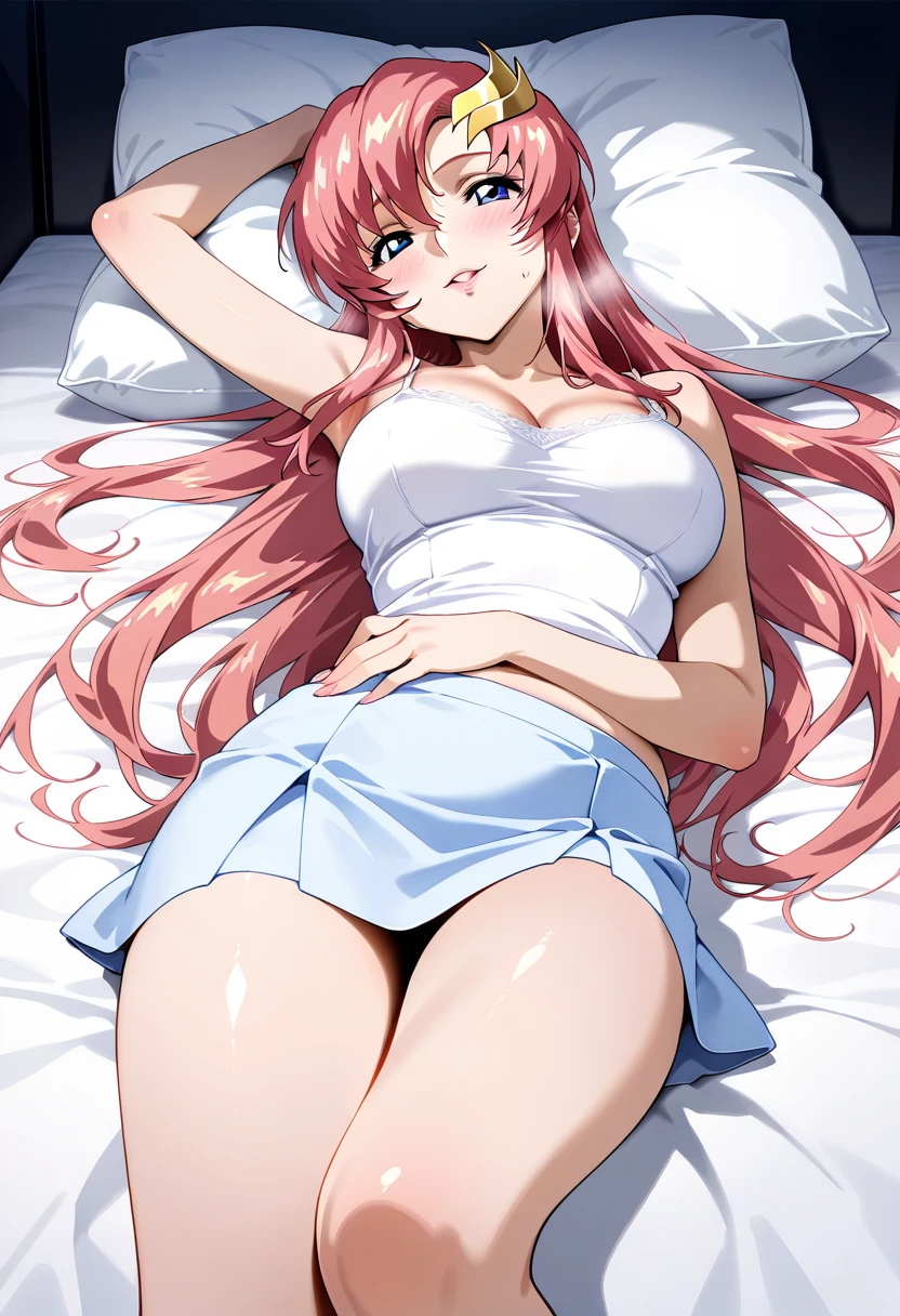 Make a hot anime character with her legs open in the air moaning naked with her eyes rolled up 