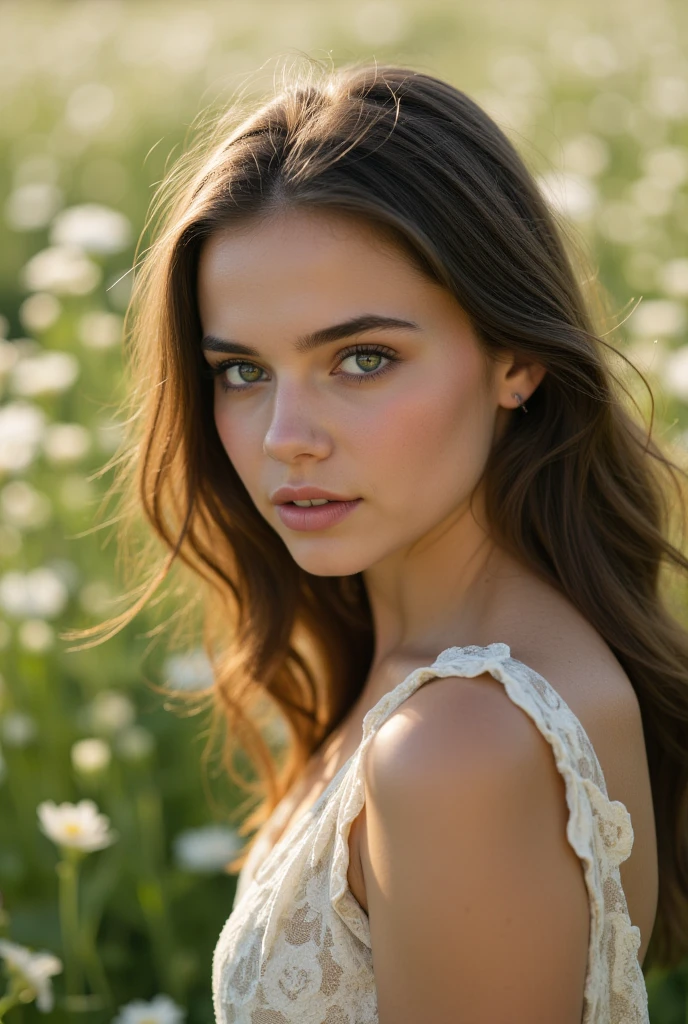 RAW, analog, Nikon Z 85mm, award winning glamour photograph, shot from above,
((best quality)), ((masterpiece)), ((realistic)), gorgeous French girl wearing, see-through lace dress , 18 years old, (long brown hair), hazel eyes, small perky breasts, puffy nipples, laying in a field of poppies, petite, ((small breasts)), innocent, flower pedals in the air, ((freckles)), intricate details, highly detailed, sharp focus, digital render, professional, 4k, artstation, artgerm, octane render, spring flowers blooming, god rays, hand model, stunning blue eyes, petite, delicate, innocent,
highres, detailed facial features, high detail, sharp focus, smooth, aesthetic, extremely detailed, stamp, octane render, photo_\(ultra\), photorealistic, realistic, post-processing, max detail, roughness, real life, ultra realistic, photorealism, photography, 8k uhd, photography, SEMI-SILHOUETTE light, russian face, octane render,