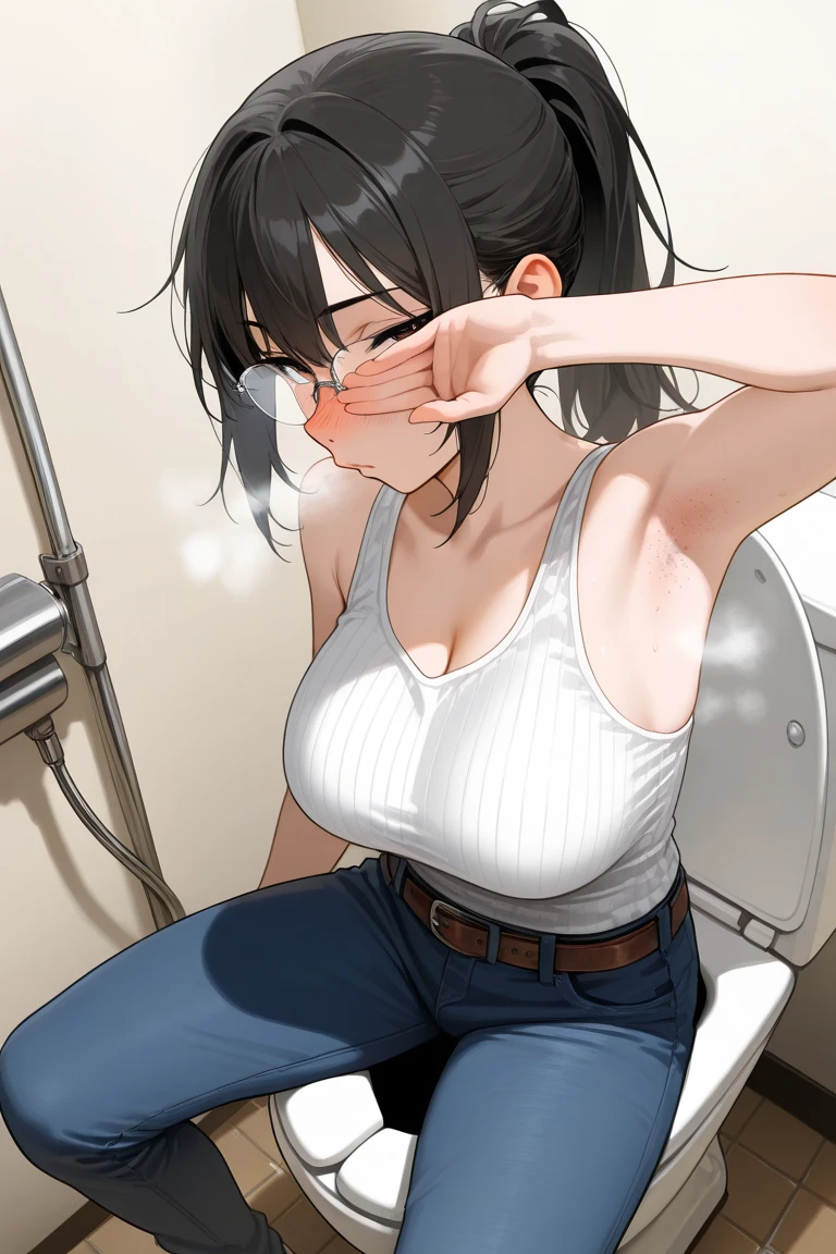 A girl making herself squirt while fingering herself
