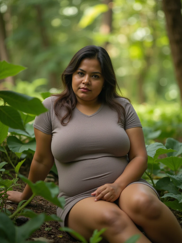 40 year old aunt from Javanese tribe with bbw body and big breasts full of slime and naked ,
