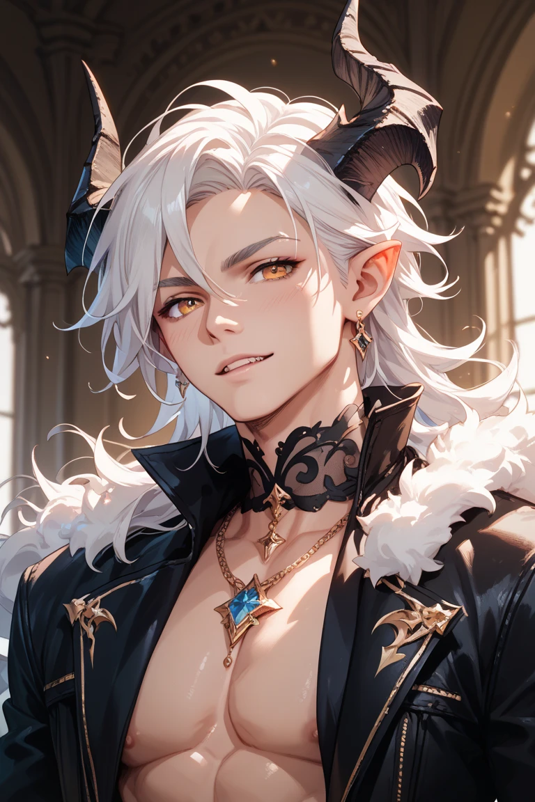 (Masterpiece) 8K resolution, wolf man beautiful boy, silver short hair and ash gray eyes, fantasy style,