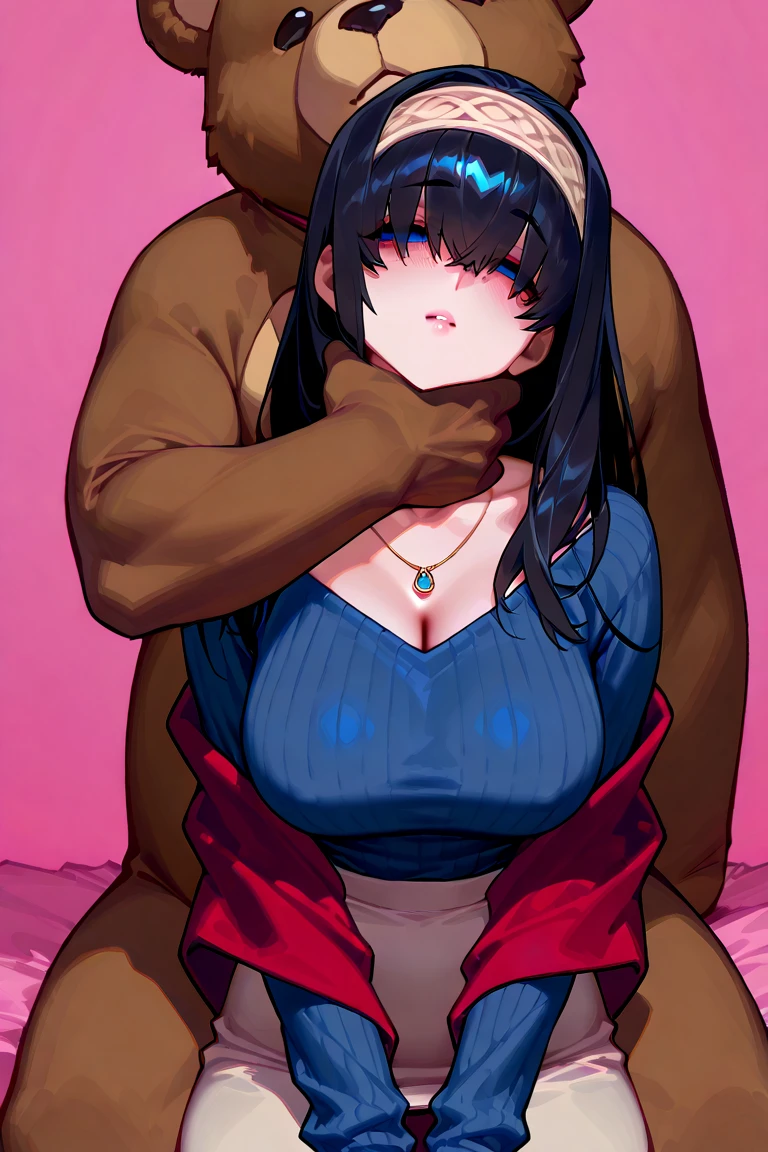 1man and 1woman having sex,mature and plump woman,doggystyle,rolling up eyes,flying heart-shapes,shaking effect,black hair,open mouth,saliva,shouting bubbles