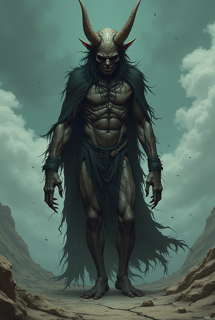 Hairy, bare-back witch