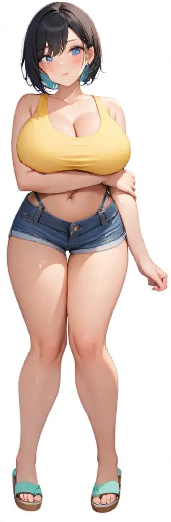 anime girl avec de gros seins posant dans un haut jaune et un jean, séduisante fille d’anime, Ilya Kuvshinov. 4 km, [ Art numérique 4 km ]!!, Style Anime 3D réaliste, Jolie fille d’anime, Artgerme extrêmement détaillé, Oppai, Style anime 4 K, Rendu photo réaliste Anime girl, Anime hyper réaliste, style anime. 8k