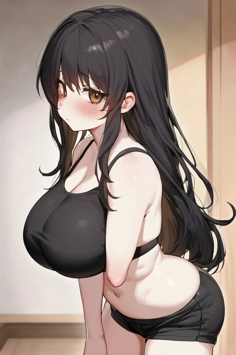 (masterpiece, best quality, very aesthetic, absurdres, ultra-detailed:1.2), 1girl, twintails, brown hair, long hair, blue eyes, huge breasts, (detailed black sexy bra), parted lips, embarassed, (imminent kiss), close-up, straddling, 1boy, pov, sex, vaginal penis, upright straddle, spoken heart, loving aura, nsfw, gradient, gradient background