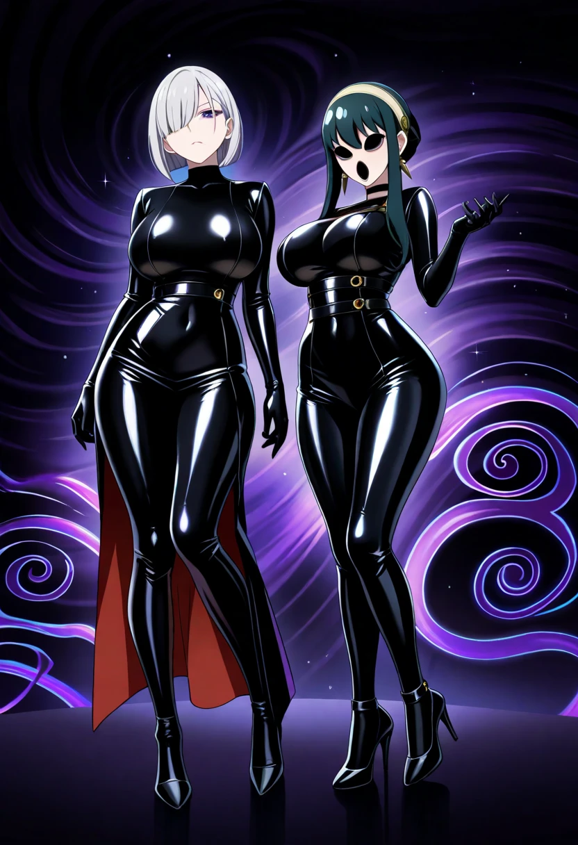 8k, (full body shot:1.3), (vibrant shadows), detailed eyes, full height, (high quality), high detailed background, (realistic shadows), HD shadows, masterpiece, high detailed face, high detailed finger, older girl, (glasses:1.2), (dark blue hair:1.3), (huge ahoge:1.2), (big yellow eyes:1.3), (disheveled short hair:1.3), bobcut, (skinny body:1.2), (slim waist), (narrow hips:1.1), (slim and fit legs:1.3), (realistic style), curvy, fake lips, tight microdress, fakebreasts 