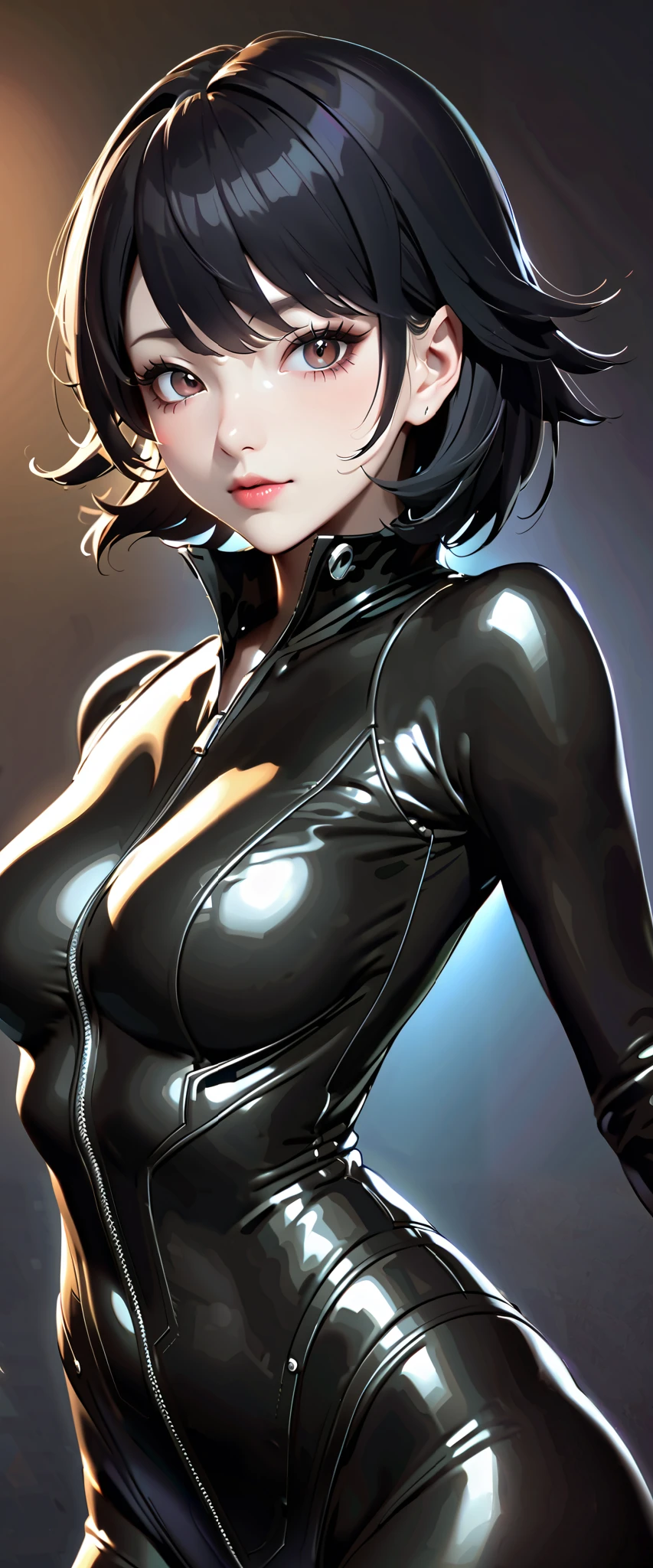 1girls alternate ass size alternate breast size alternate costume black hair breasts bigger than head clothed clothed female female female only female solo from above gigantic breasts hips hourglass figure huge breasts necklace slim waist solo solo female top heavy top heavy breasts upper body vampire vampire girl wide hips short hair