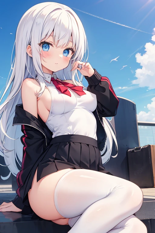 (((topless))), (((Uniforme escolar puro, Mangas ))), (((Mostre o decote))), (((seios grandes))), (((frente aberta))), (((Mini Saia Micro Pura))), Olhos bonitos detalhados, (((ensolarado))), extremamente detalhado CG unificado 8k wallpaper, papel de parede 8KCG muito fino, (obra prima, best quality), high resolution, ultra-detalhado, ultra-sharp, 1 girl, nu, (((Mini Saia Micro Pura))), olhos perfeitos