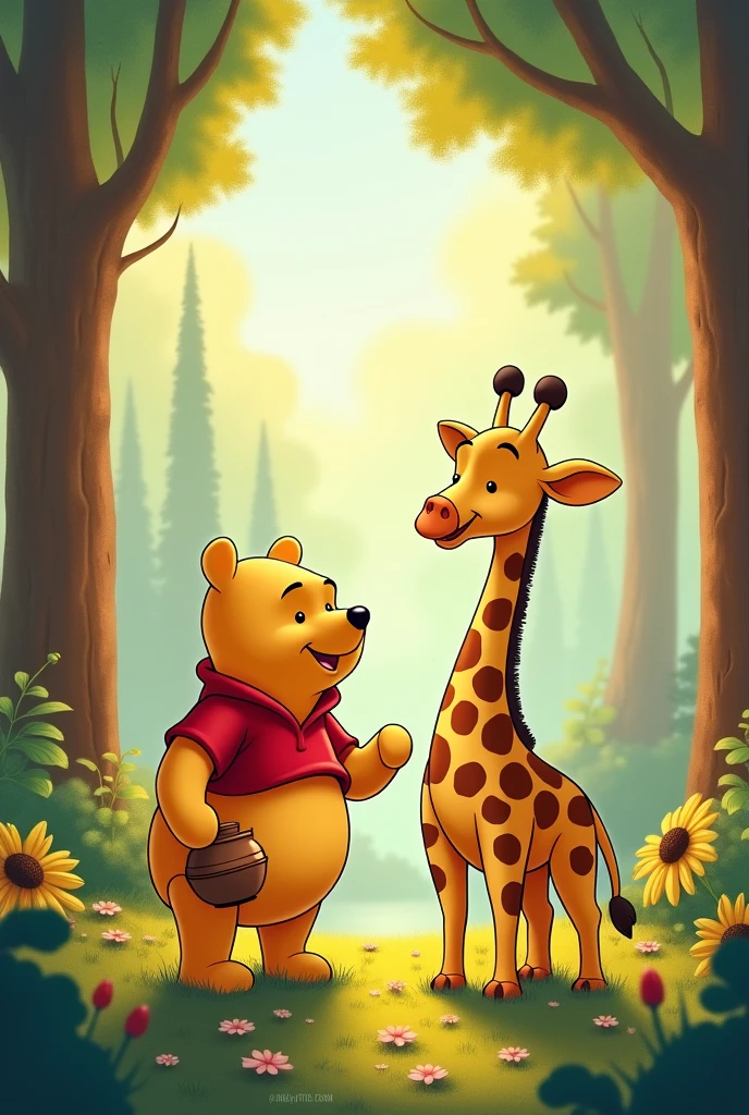 3d uppercase letter N, decorated with Winnie the Pooh theme, colorful, high quality, Winnie the Pooh hugging the letter