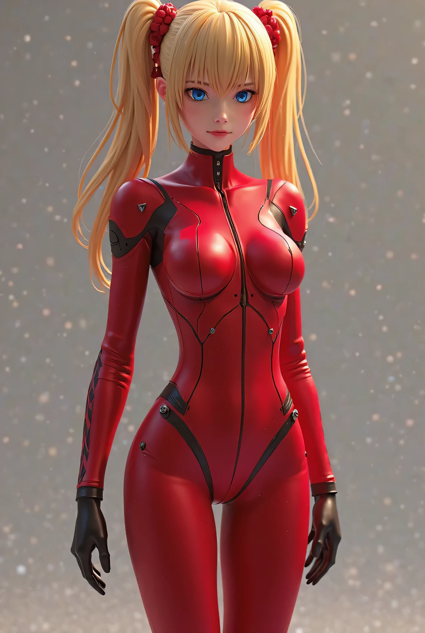 Metroid suit, hot woman, guyver style, bewitching, evil smile, scarabele ploid, bellows tail, cel shade adult animation,