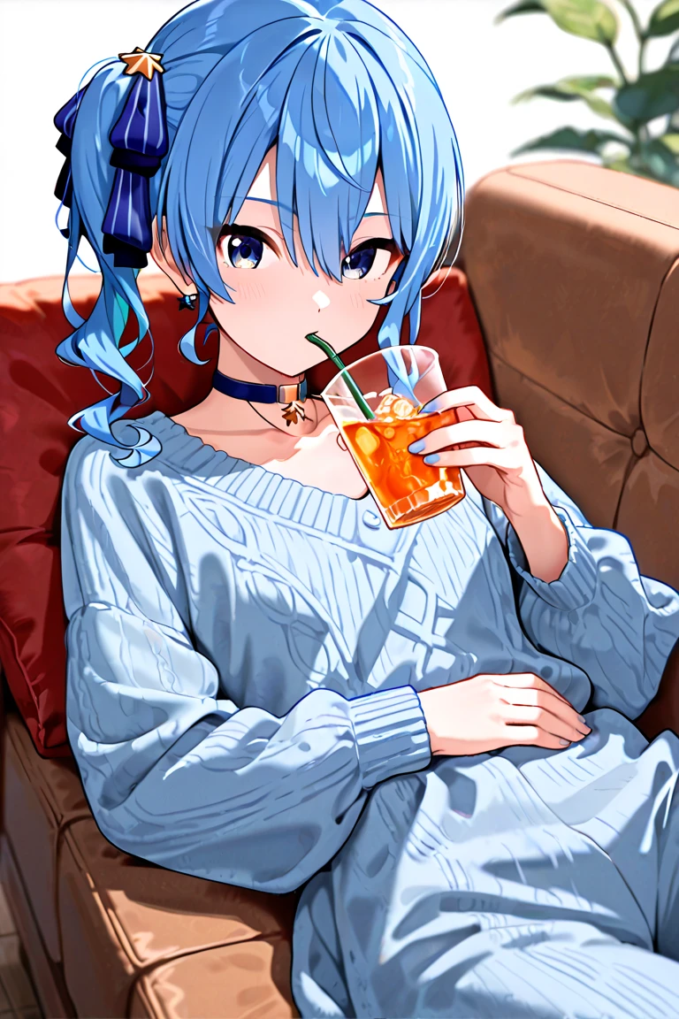 (top-quality)、Sit at the table and drink juice、Iridescent hair、Iridescent eyes、huge smile、double tooth、Rainbow hoodie、tea shop