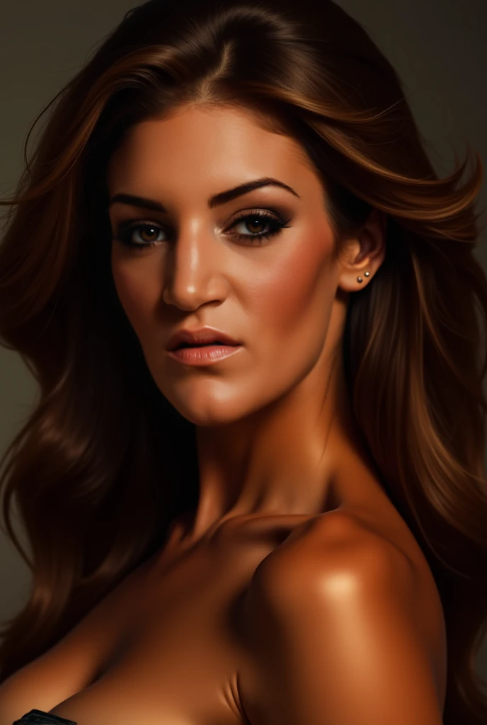 Portrait of Jennifer Lopez, beautiful, oil on canvas, Romanticism --self --auto