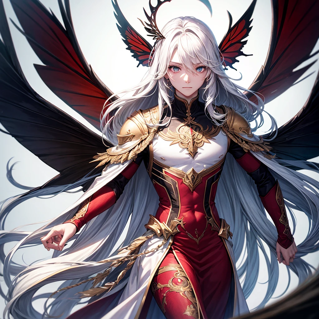 White clothes,wing, Highly detailed, Floral clothes,Elf Girl, Female magician