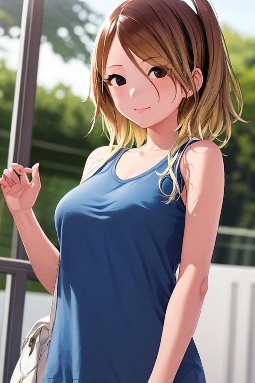 (NFSR8k:1.10, Highest quality, masterpiece:1.2), Very detailed, (High brightness:1.3), (High Contrast:1.1), (High chroma:1.1), (Anime screenshots:1.20), (((Perverted short girl:1.30))), ((hair ornaments:1.2)), Hair between the eyes, Blonde, bangs, ((short hair)), Green Eyes, skin, (((Long Hair:1.10))), (((Both sides up:1.10))), ((Beautiful Eyes:1.10)), (cuteeyes:1.10), ((Eye for details:1.5)), cute, (((((Beautiful breasts:1.30, valley:1.10, breast:1.10))))), (((((One white tank top with a low neckline for adult men in size 3L:1.30, A peek at the inner nipples from a tank top chest, from a perspective angle 1.40, breastがタンクトップから溢れ出す:1.20))))), ((the body is slim:1.10)), ((Sensual blush)), ((Standing on tiptoes:1.5)), (Outdoor, Beach, Waterfront, Day), ((whole body:1.2)), (cute 卑猥なO顔:1.20), (((Little girl places right hand on knee:1.10, A young girl pulls on her tank top with her left hand:1.10, Push your ass up:1.10, Kneel on the ground:1.10))), (Shiny地skin:1.10), (Oil地skin:1.5), (((((Basic structure of the human body:1.45, Young girl leaning forward at 80 degrees:1.30))))