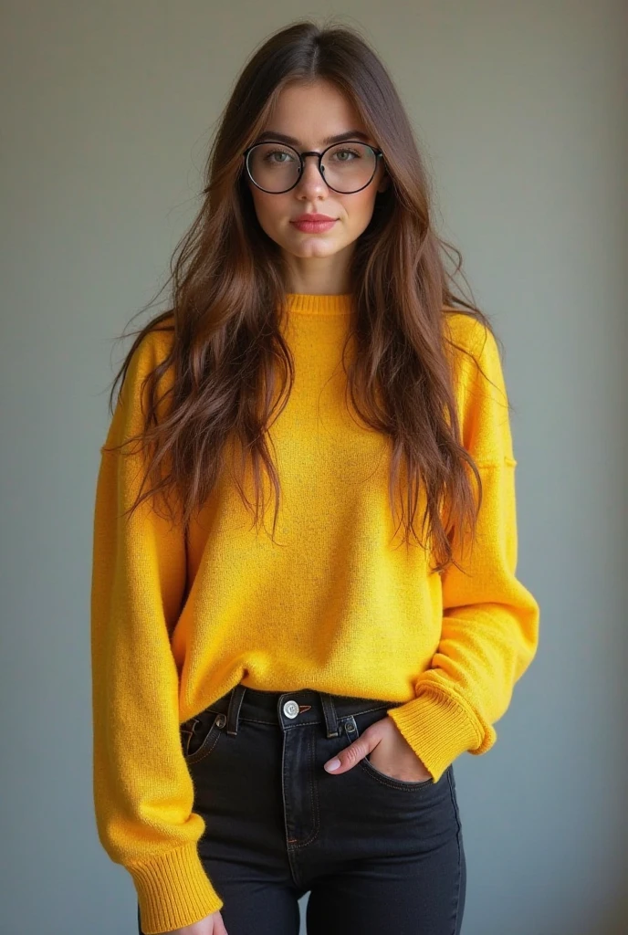AS-Young velma dace dinkley, brown skirt (mary jane shoes) 1girl brown_eyes, brown_hair, freckles, glasses looking_at_viewer, nose, orange_shirt, orange_sweater, short_hair, smile, sweater, turtleneck, turtleneck_sweater, walking sidewalk residential neighborhood (masterpiece:1.2) bright morning light coming through window (photorealistic:1.2) (bokeh) (best quality) (detailed skin:1.3) (intricate details) (8k) (cinematic lighting) (sharp focus) <lora:velmaDinkleyLora_velmaV1:0.5>
