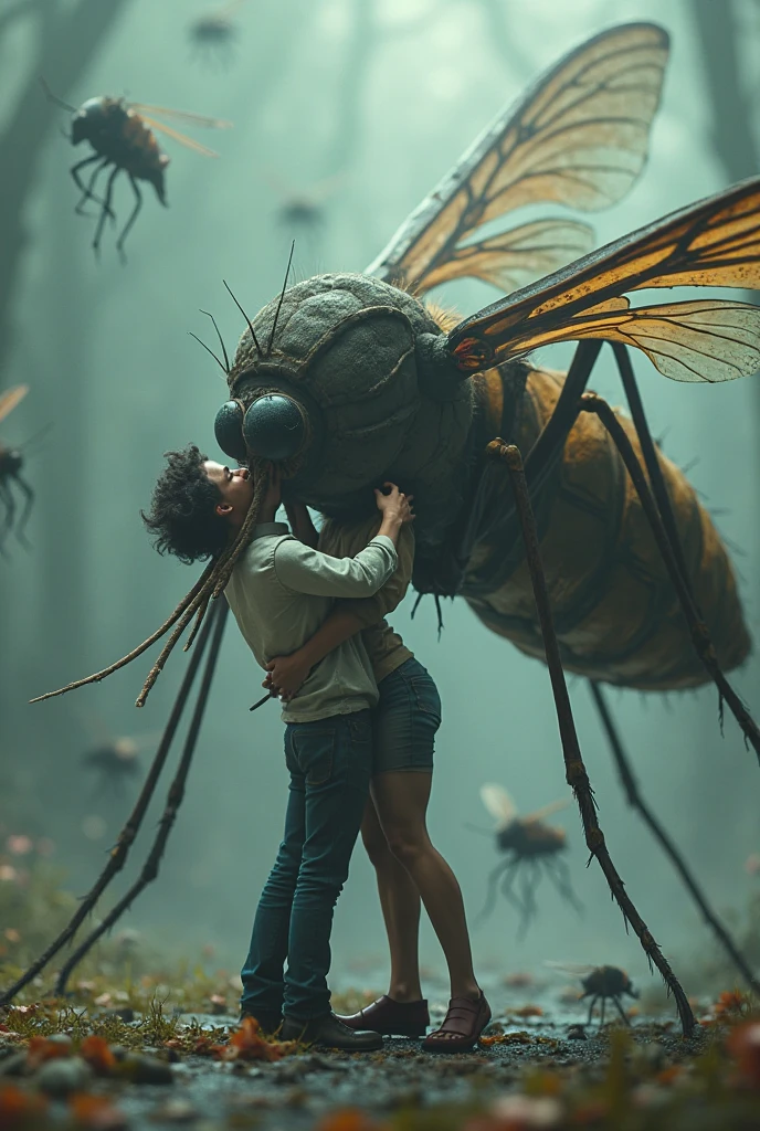 A mosquito killing a human with
