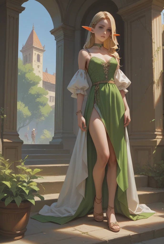 Anime girl with pink hair, Elf girl, light green dress, Flowers on camel, sorceress, female protagonist 👀, Pink magic, Face smiling, fighting using pink magic, Energy rora around full body commission for anime, hyper realistic texture, realistic photo, ultra detailed, no drawing edges, photorealistic, ultra realistic clothing texture, Natural lighting, realistic lighting, no dark edges, detailed shadows, ultra realistic photo, absurd realistic, realism, no drawing edges, ultra absurd photorealistic, mega realistic hair, mega realistic clothes, absurdly realistic details, no deformities, no drawing edges, no drawing lines, 8K, 4K