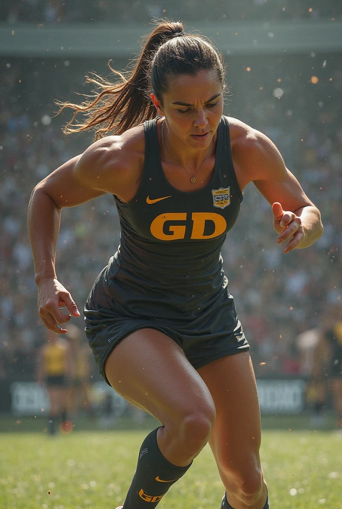 50 years old lady running on acid in the middle of the stadium, at the athletic olympics, big , cum in face, paizuri, futanari , big sloppy slutty tits, stadium, happy trip