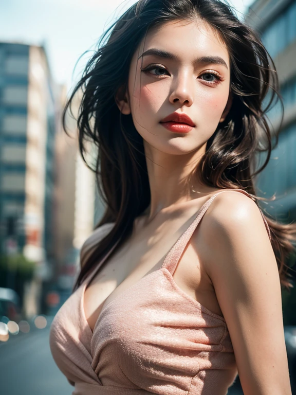 (best quality), (ultra-detailed), (llustration), (detailed light), (an extremely delicate and beautiful), 1young girl, long hair, brown hair, brown eyes, model, (women fashion magazine coverr:1.5), best quality, extremely detailed CG unified 8k wallpaper, High-definition raw color photos, professional photograpy, (((Bokeh))), depth of fields,