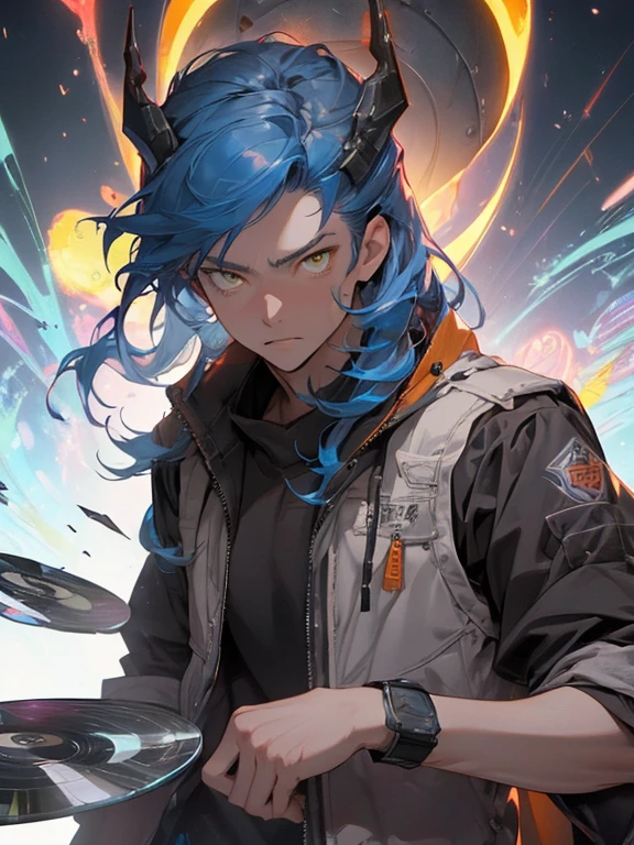Rainbow hair, multicolor energy's, young knight 