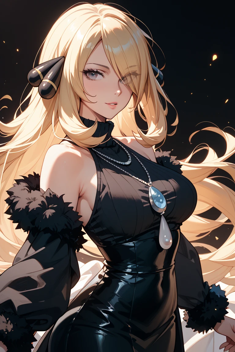 anime girl with long blonde hair and green eyes in a black outfit, blonde anime girl with long hair, marin kitagawa fanart, marisa kirisame, artoria pendragon, portrait knights of zodiac girl, anime girl with long hair, anime goddess, android heroine, blonde - haired princess, from girls frontline, portrait of a female anime hero
