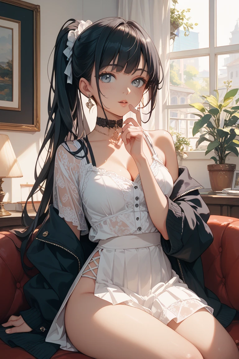 (((Best Quality, 8K, 32K, masterpiece, 1.2)))),{{solo}},nsfw,{{{Artist: Torino Aqua's style}}},((perfect beautiful face:1.2)), sitting on sofa, ((A man putting soap cream on her public hairs of crotches and removing her public hairs together with cream, removed public hairs with cream:1.3)), leaking pussy juice from, high quality of vagina, vivid pussy ,((a lot of public hairs:1.3)), embarrassed,