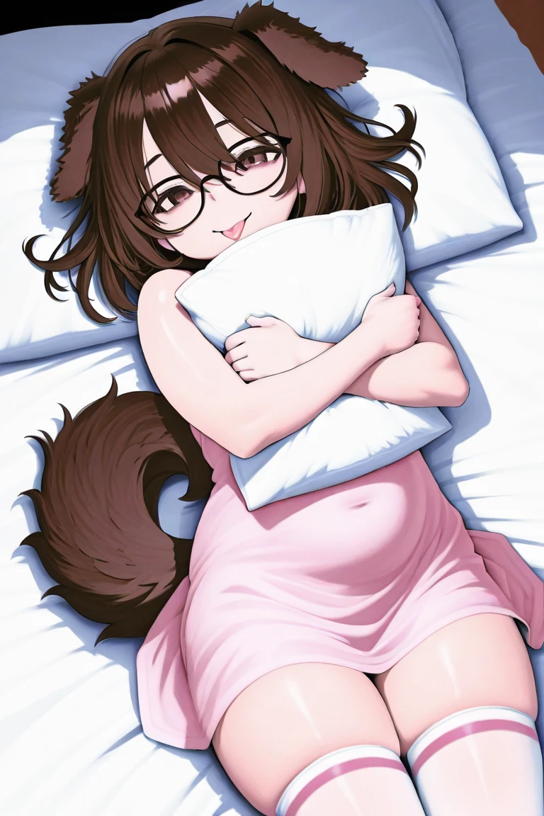 score_9, score_8_up, score_7_up, score_6_up, score_5_up, score_4_up , source_anime , best quality, masterpiece, uncensored,hetero,1girl solo,moe \(blue archive\), yellow eyes,brown hair, low twintails,fake animal ears,halo, glasses, girl lying ,one knee up, completely nude, ,blush, embarrassed, open mouth, virginal, sex ,,